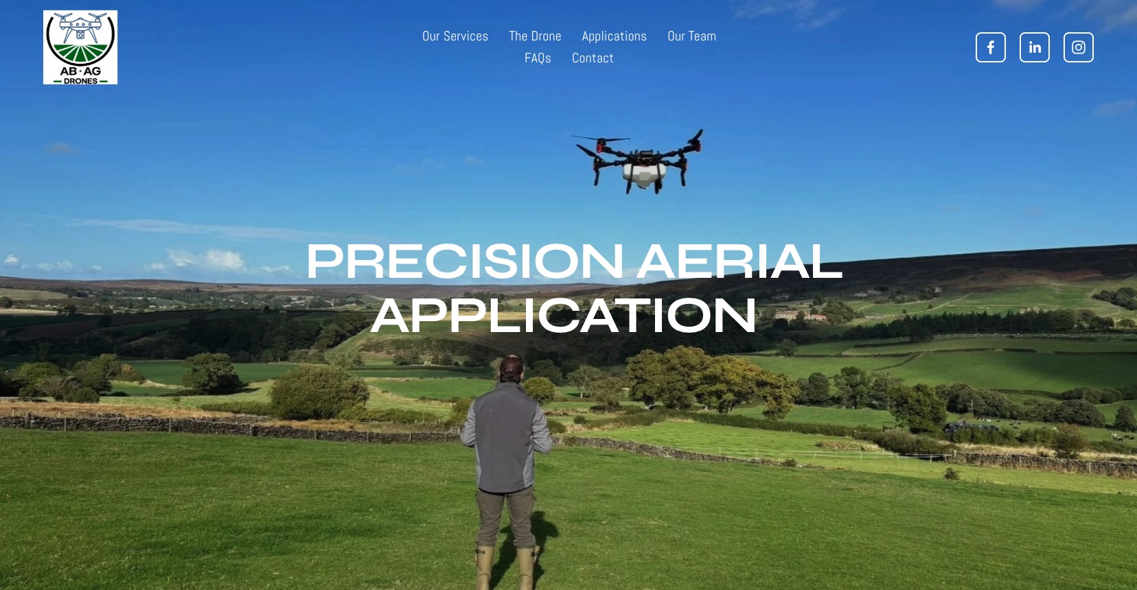 Screenshot of AB Ag Drones website
