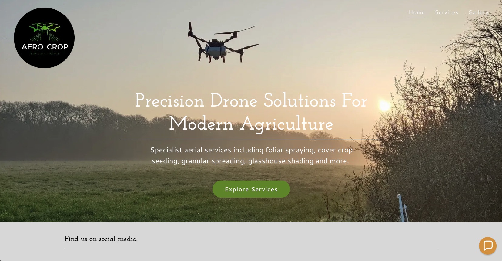 Screenshot of Aero-Crop Solutions website