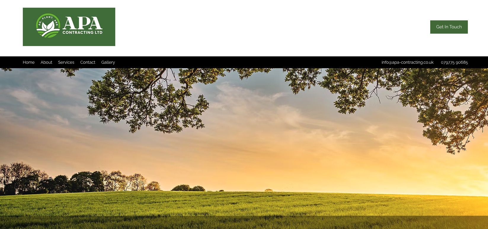 Screenshot of APA Contracting website