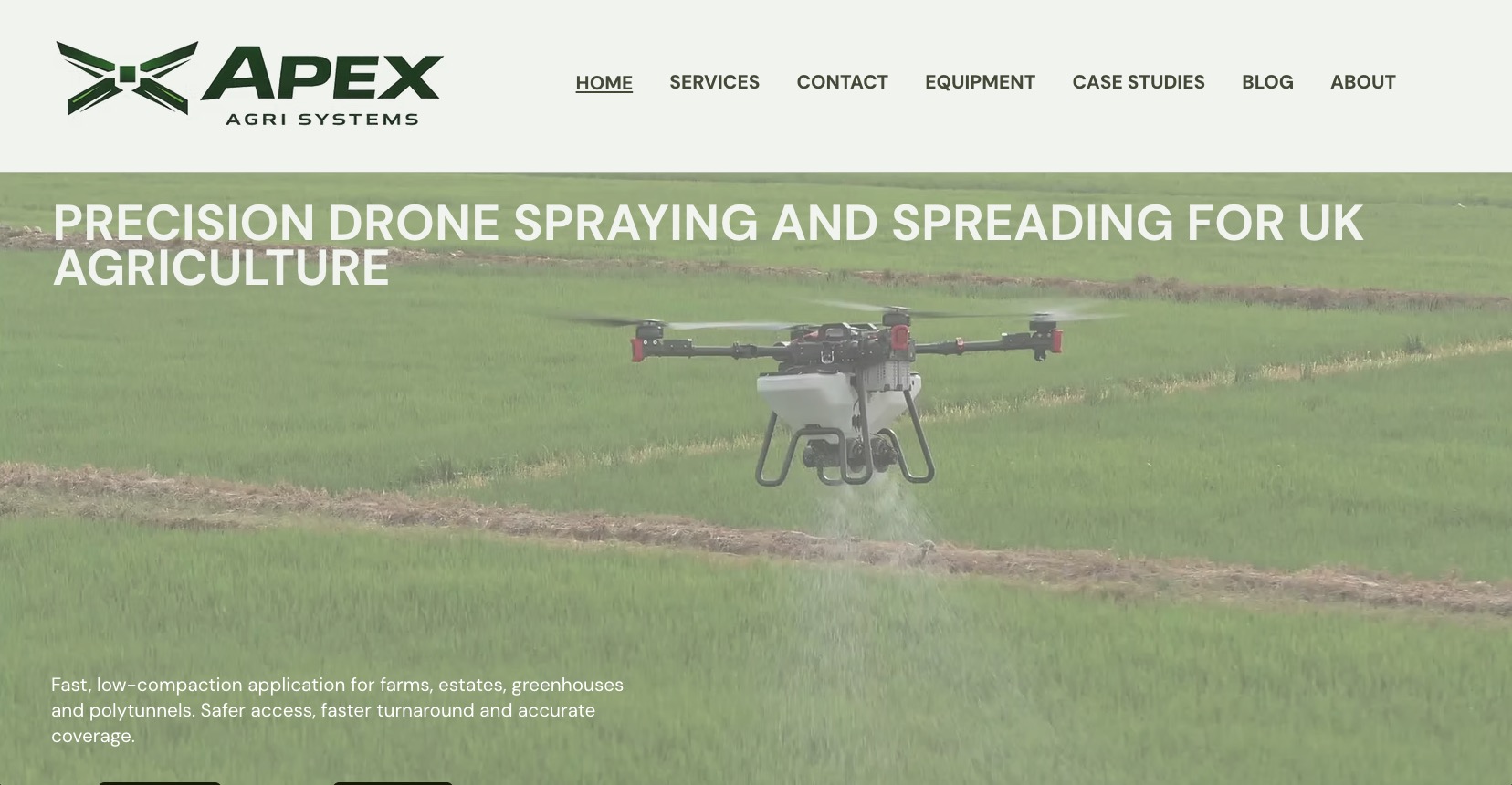 Screenshot of Apex Agri Systems Ltd website