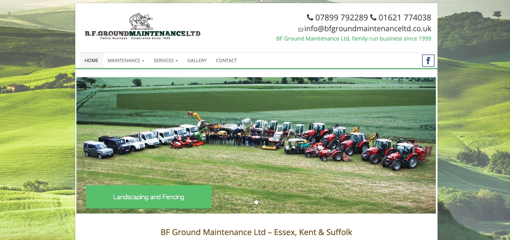 Screenshot of BF Ground Maintenance Ltd website
