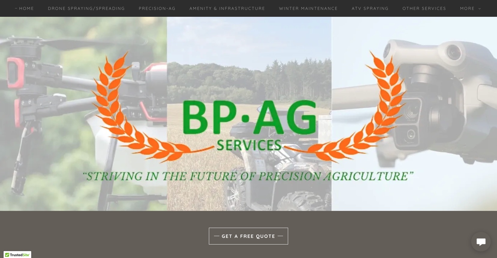 Screenshot of BP Ag Services website