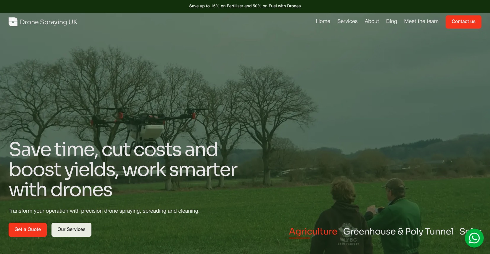 Screenshot of Drone Spraying UK website