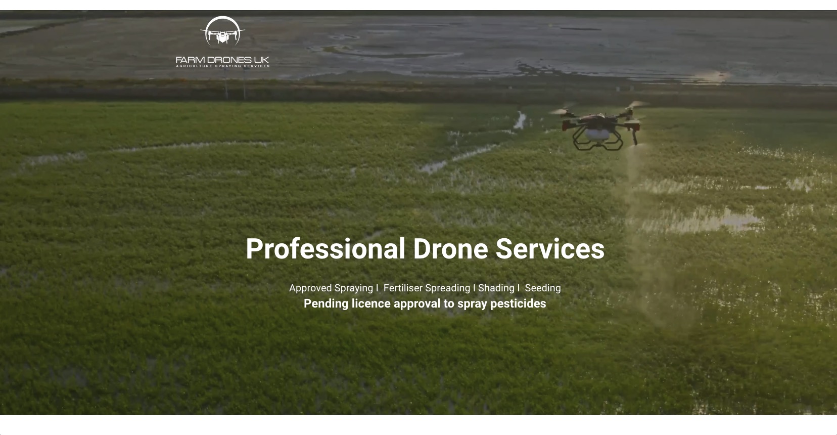 Screenshot of FarmDronesUK website