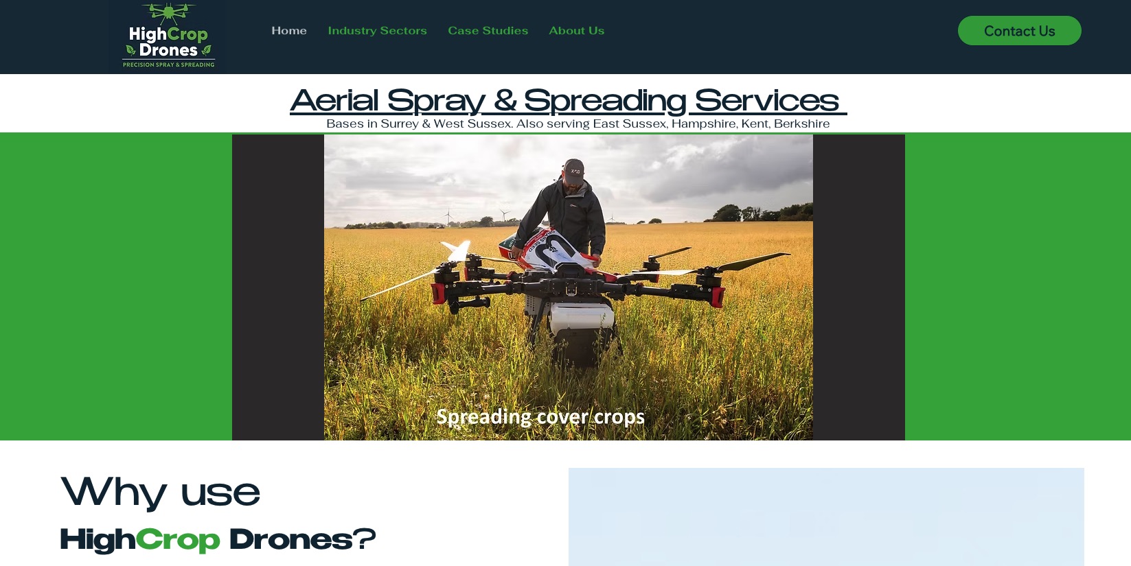 Screenshot of High Crop Drones website