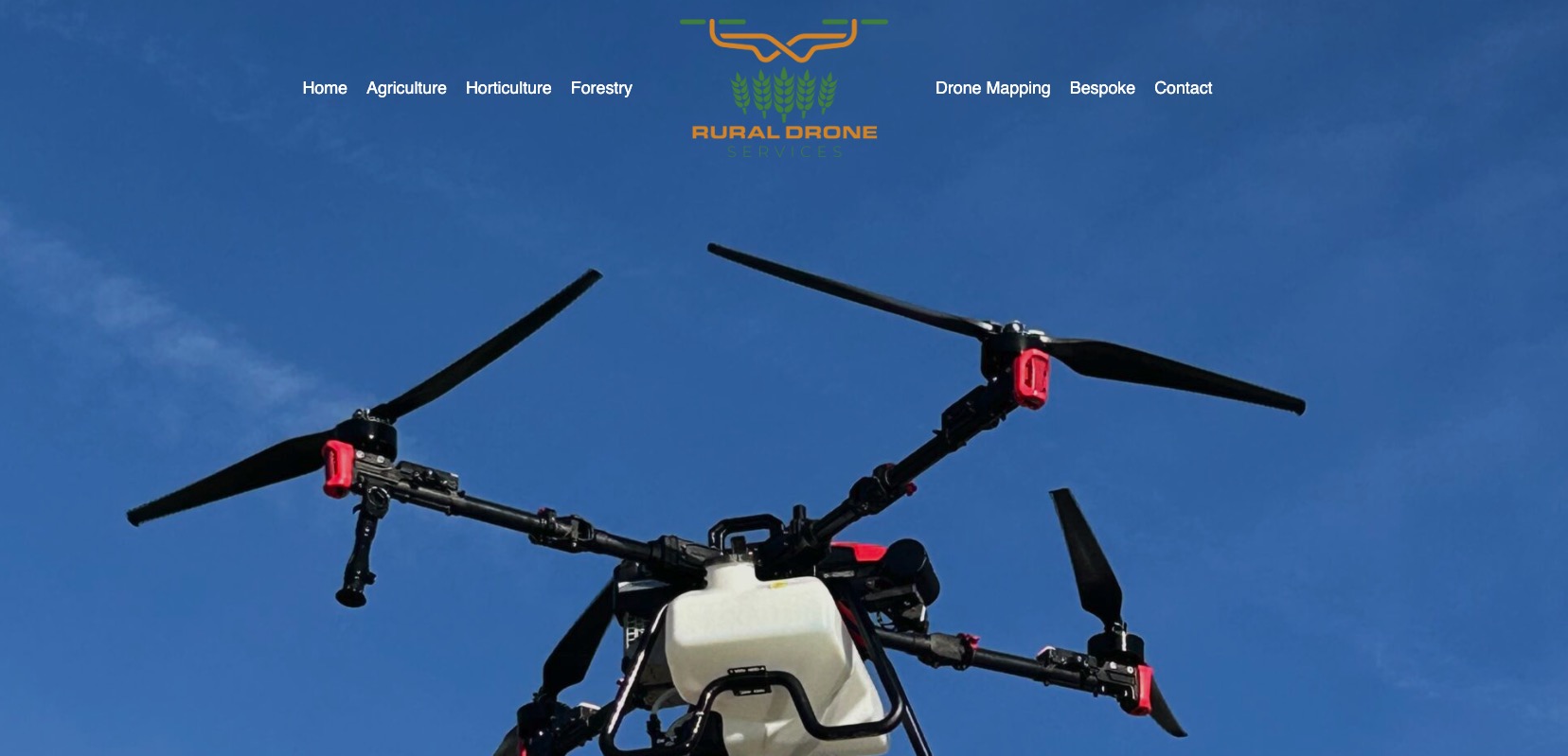 Screenshot of Rural Drone Services website