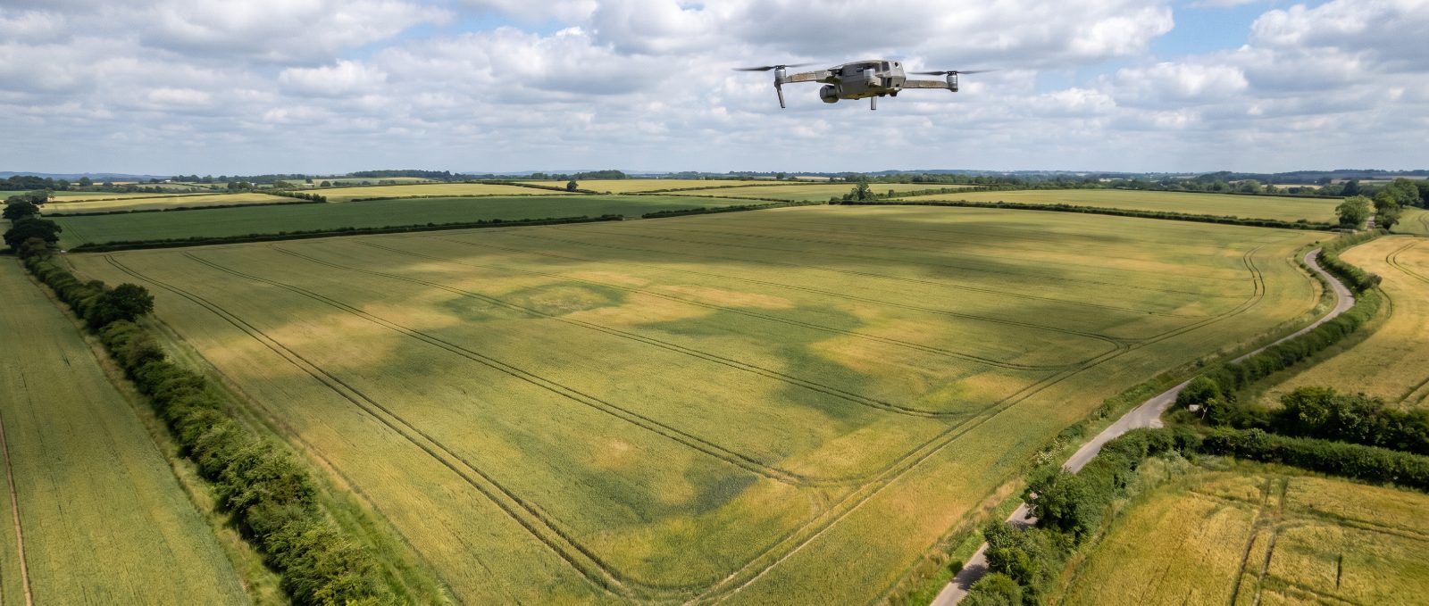 Drone mapping carried out by an agricultural drone in the UK